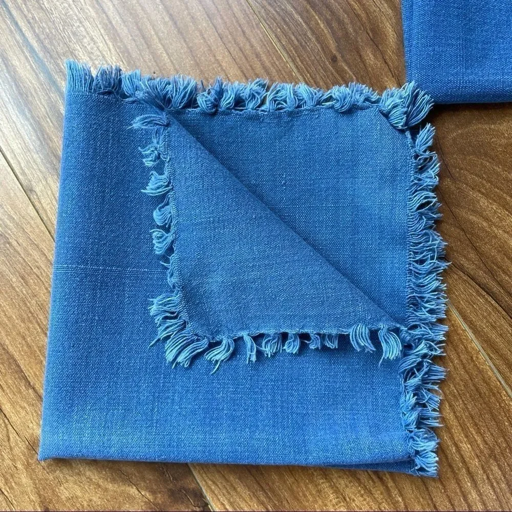 Vintage Set of 2 Blue Placemats/ Doilies/ Napkins